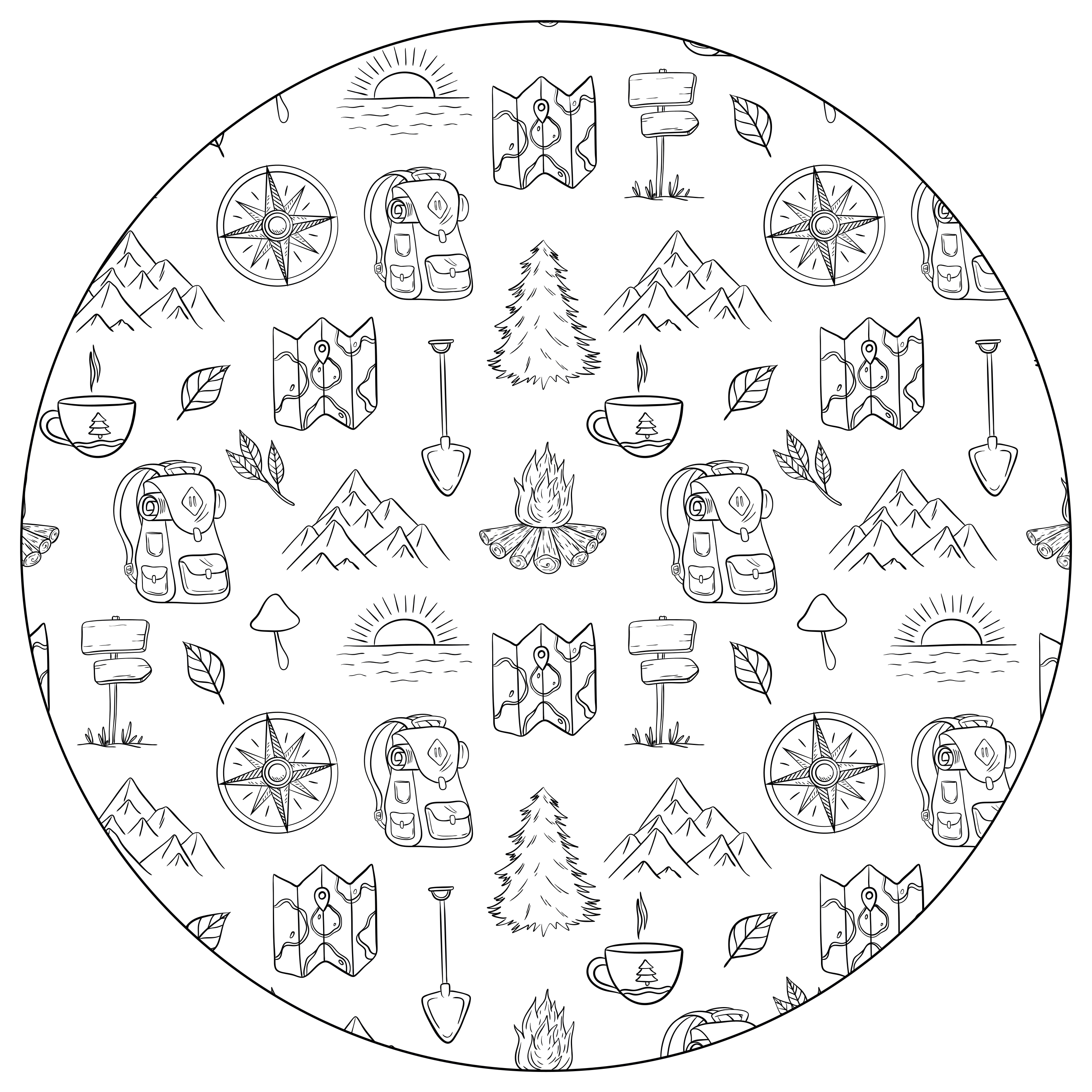 μοκέτα βινυλίου εικονίδια περιπέτειας κάμπινγκ - TenStickers