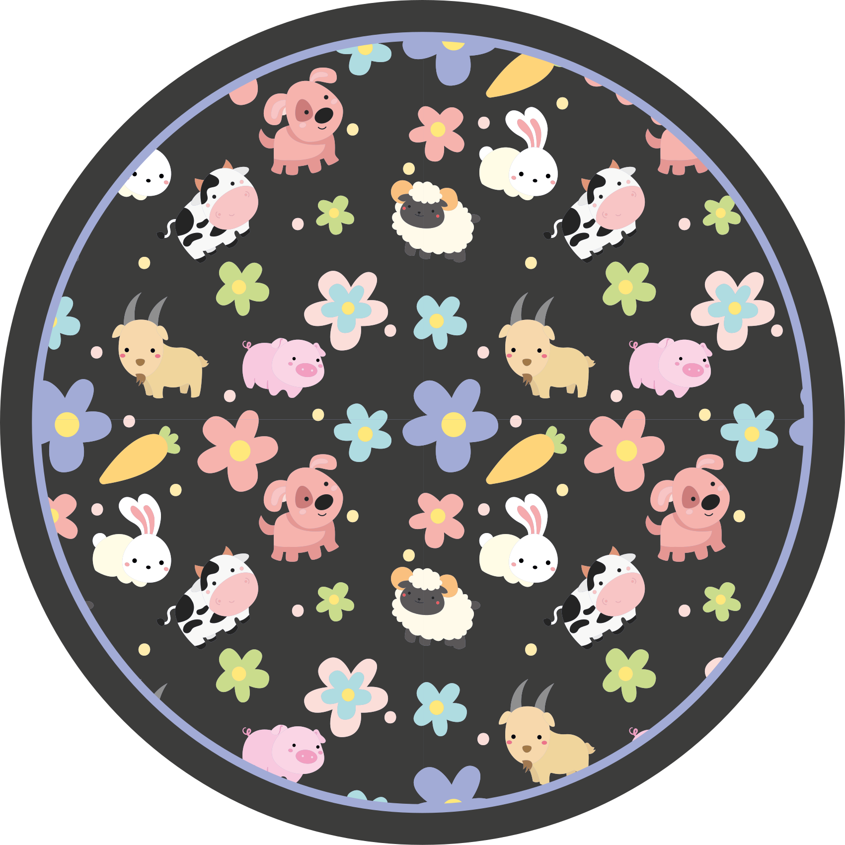 άγρια ζώα και κουνέλια παιδικά χαλιά βινυλίου - TenStickers