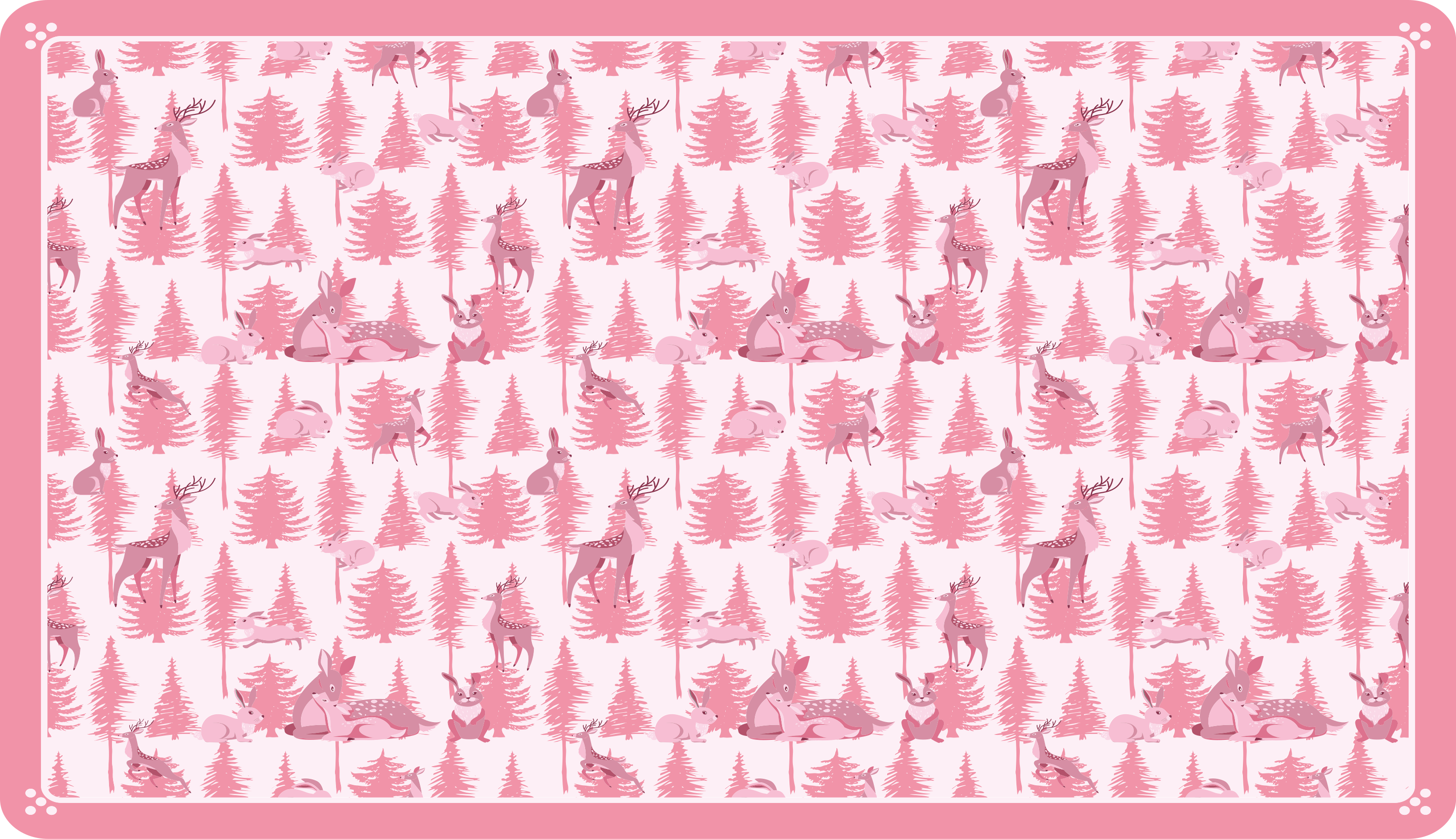 όμορφο ροζ ταράνδους παιδικό χαλί βινυλίου - TenStickers