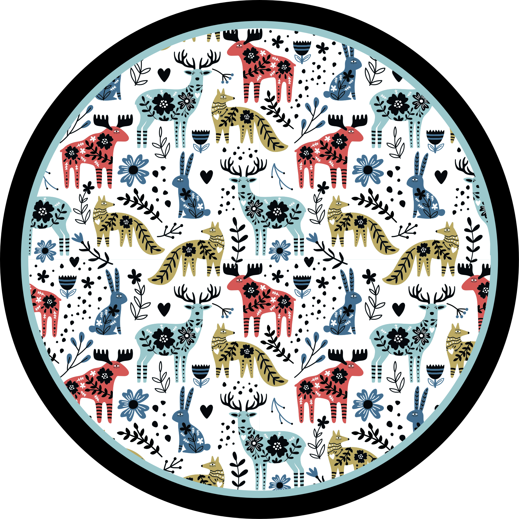 Βινυλιακό χαλί νηπιαγωγείου πολύχρωμα ζωικά μοτίβα - TenStickers