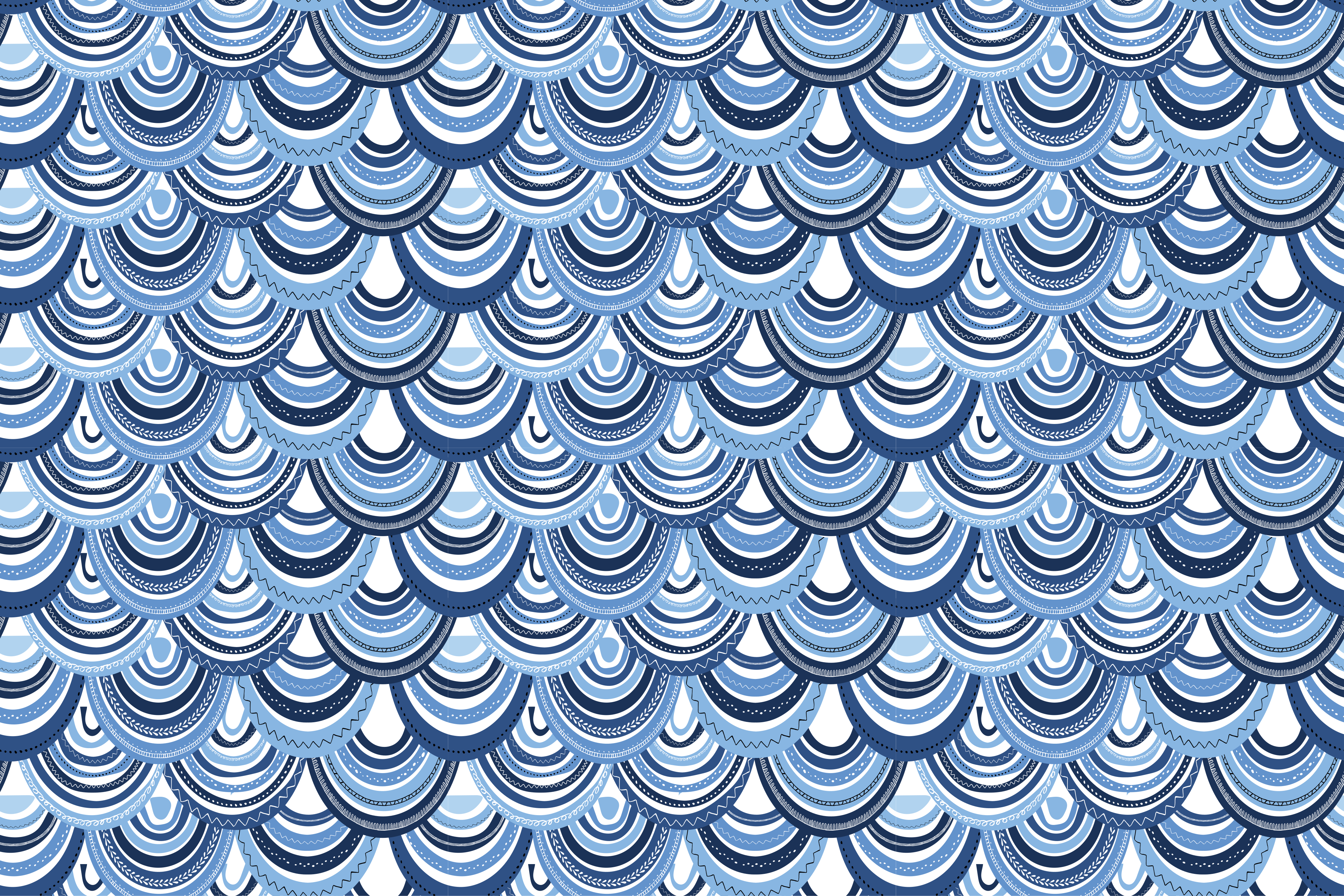 μπλε κλίμακες ψάρια μοτίβο αφηρημένη ζωική κουβέρτα - TenStickers