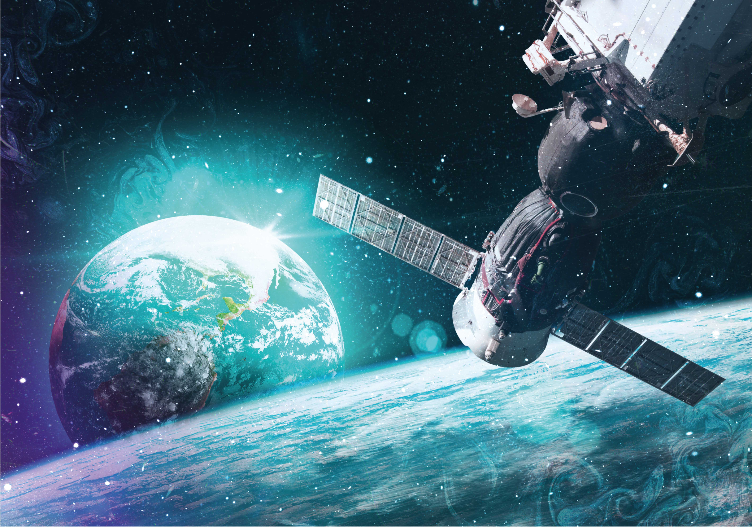 διαστημικός σταθμός και πλανήτη γη φύση βινυλίου χαλί - TenStickers