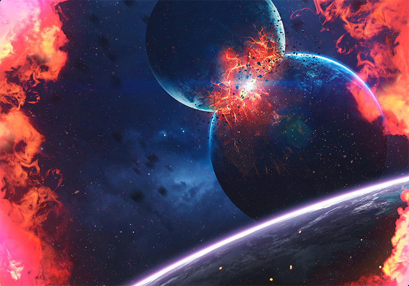 καταπληκτική πλανητική έκρηξη φύση βινυλίου χαλί - TenStickers