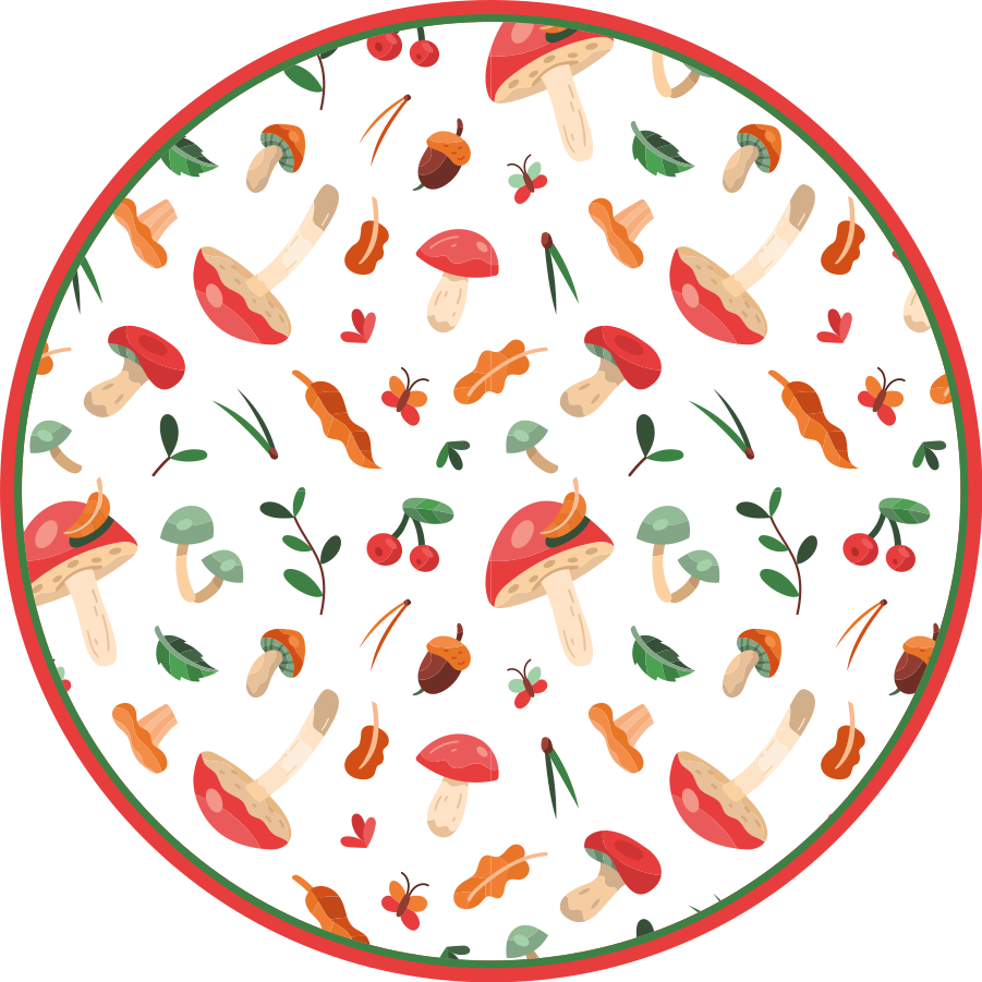 xαλί βινυλίου με λουλούδια λουλουδάτο μοτίβο μανιταριού - TenStickers