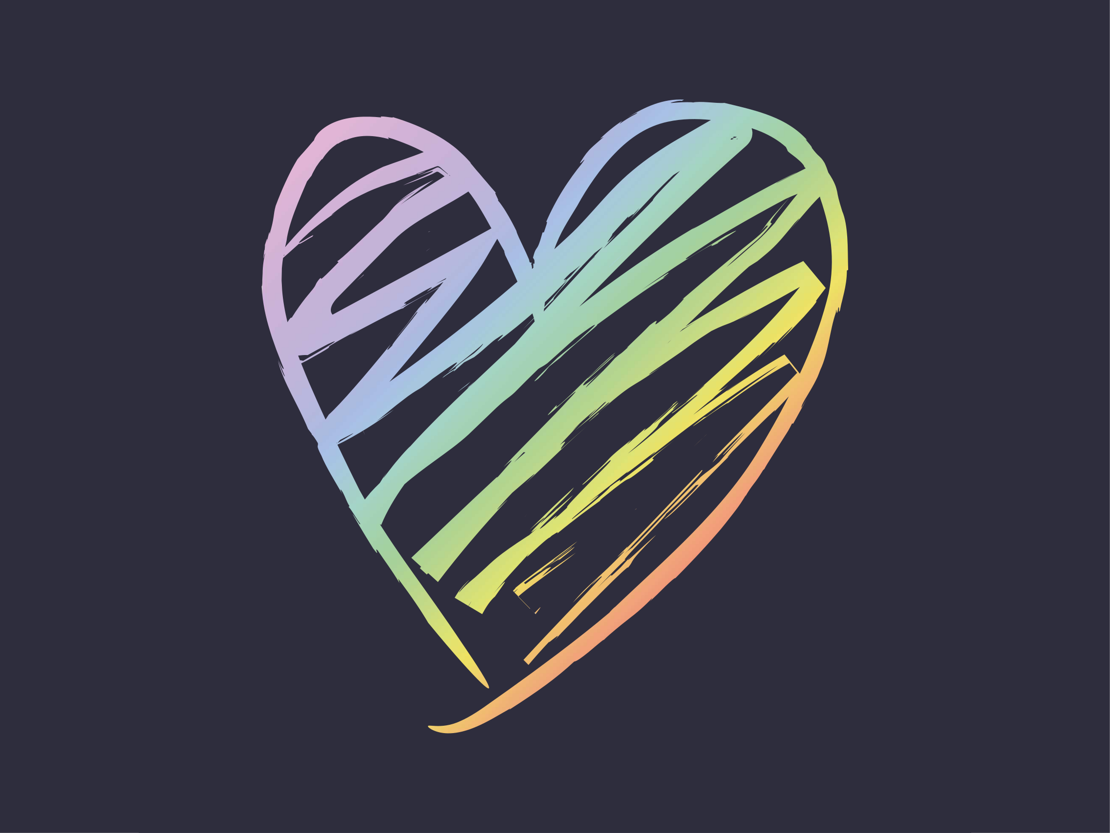 χαλί εφηβικής κρεβατοκάμαρας καρδιά ουράνιου τόξου - TenStickers