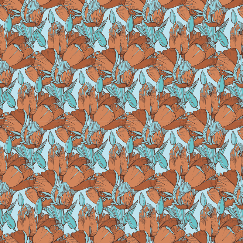 μοκέτα βινυλίου σχέδιο λουλουδιών - TenStickers