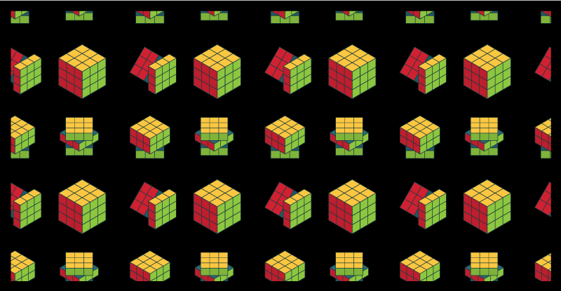 παιχνίδι βινυλίου χαλί μοτίβο κύβου του Ρούμπικ - TenStickers