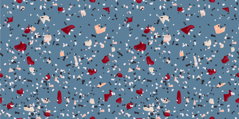 σκούρο μπλε χαλί σαλονιού με μοτίβο terrazzo - TenStickers