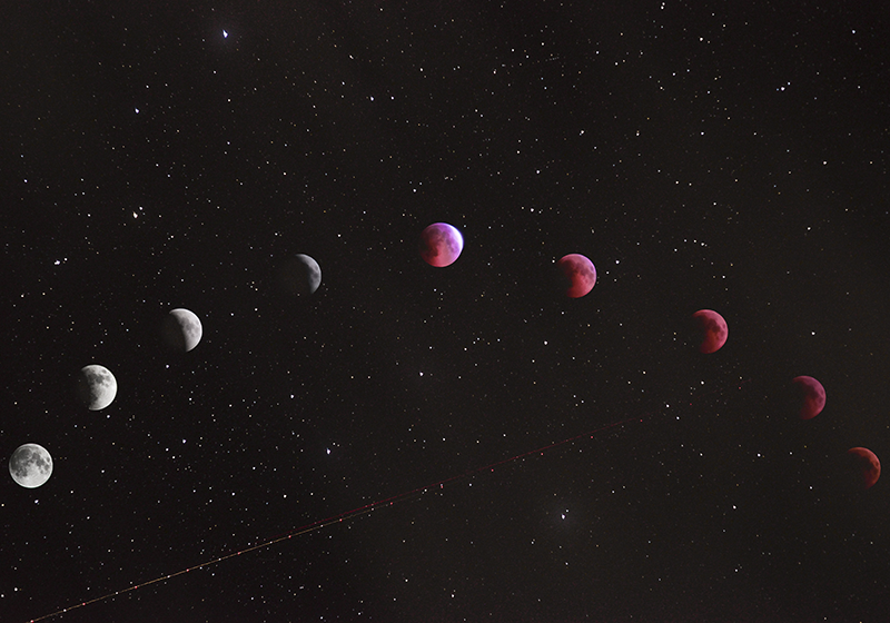 φάσεις φεγγαριού με χαλί βινυλίου με φόντο γαλαξία - TenStickers