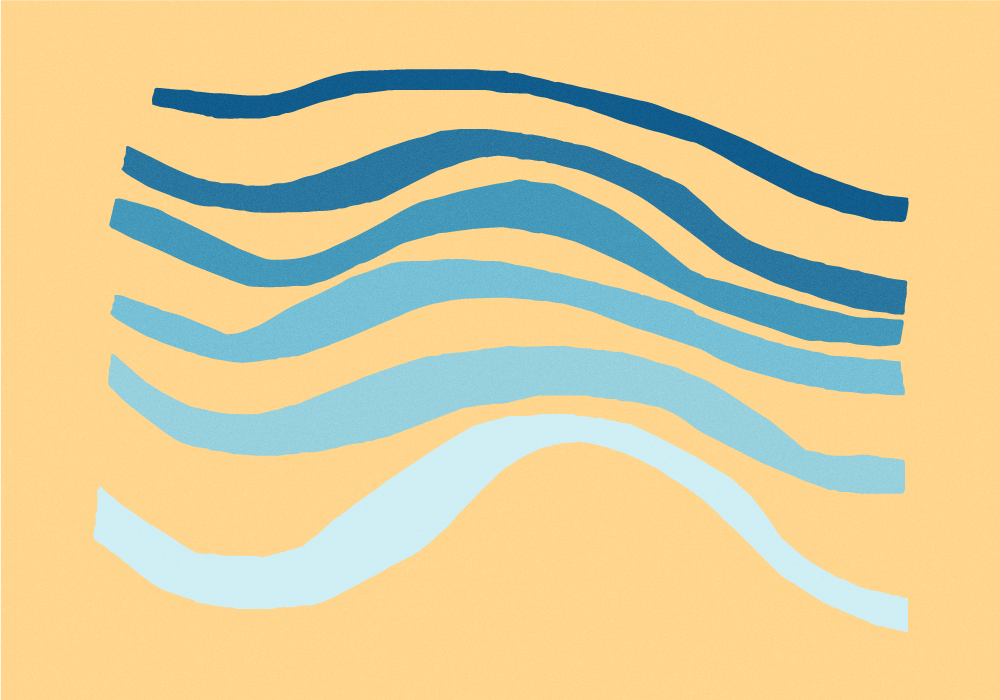 Μινιμαλιστικό χαλί από βινύλιο καμπυλωτό μοτίβο κύματος - TenStickers