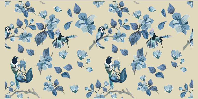 λουλουδένιο χαλί με γαλλικό επαρχιακό βοτανικό σχέδιο - TenStickers