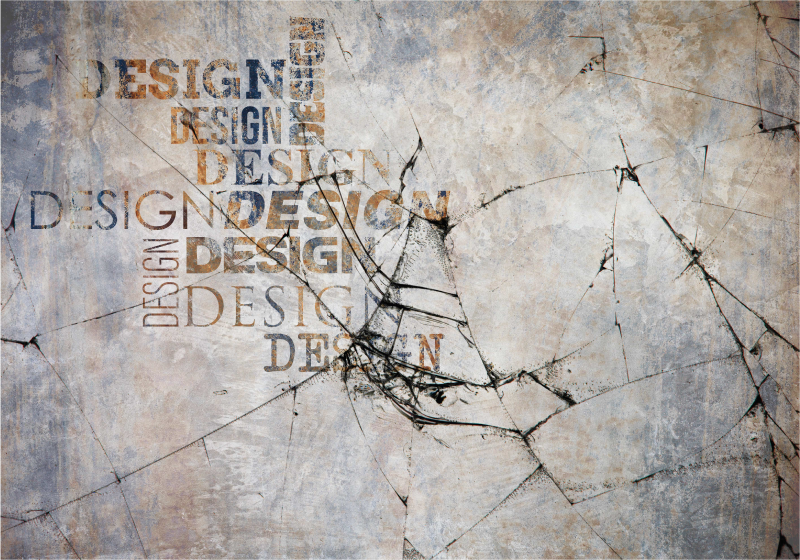 παλιό βιομηχανικό σκυρόδεμα με κείμενα μοντέρνο χαλί - TenStickers