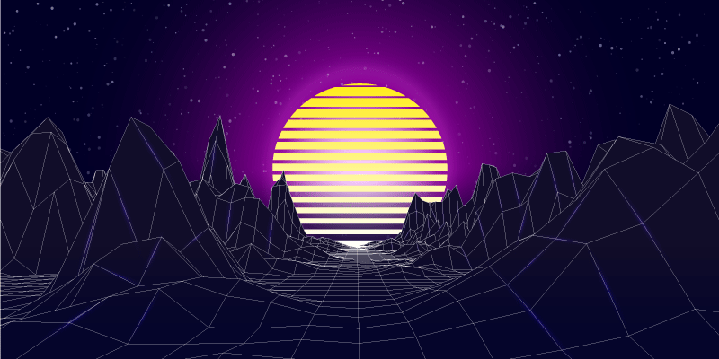 μοντέρνο χαλί ρετρό φουτουριστικό τοπίο - TenStickers