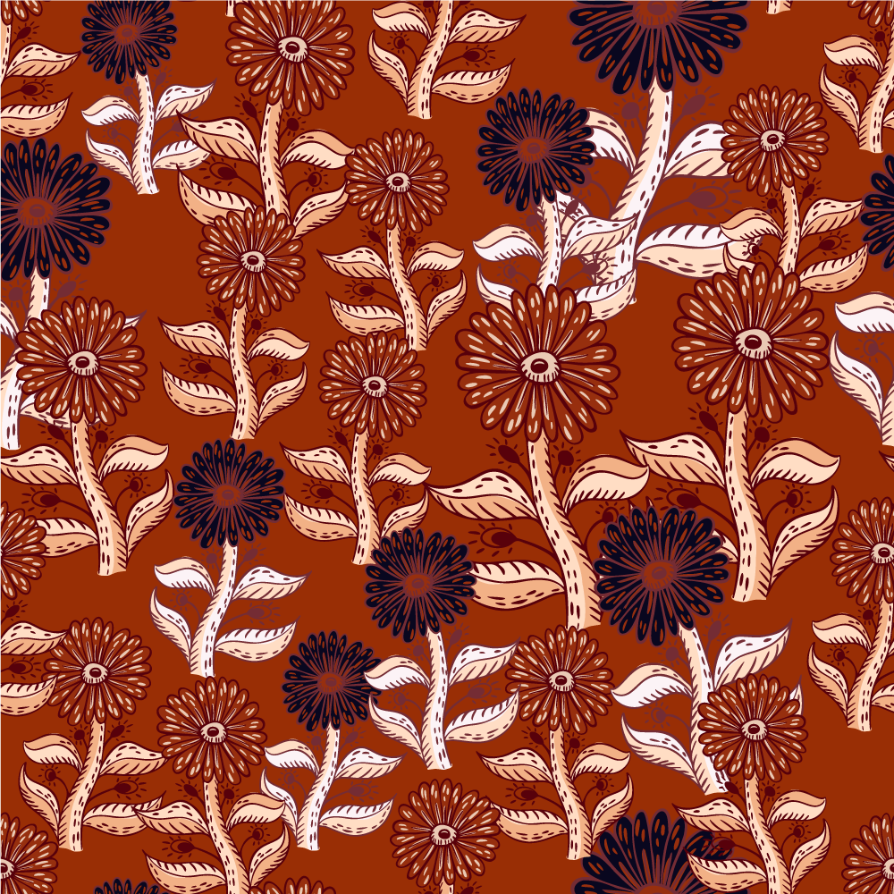 λουλουδάτο χαλί σχεδίου ηλίανθου αφρικανικού στιλ - TenStickers