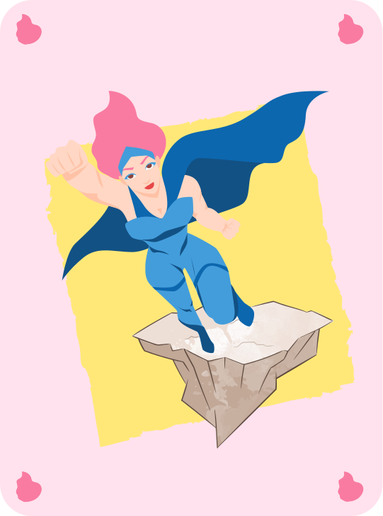 σούπερ-ήρωα κορίτσι ροζ μαλλιά παιδικό χαλί βινυλίου - TenStickers