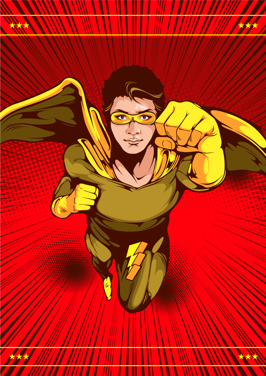 μοκέτα βινυλίου πόζα δράσης υπερήρωα - TenStickers