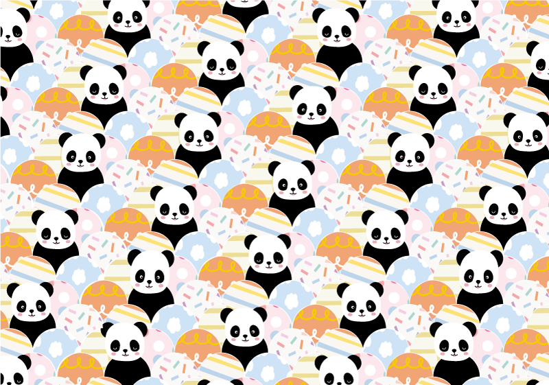 χαλί ζωάκι με σχέδιο patchwork ζωάκι panda - TenStickers