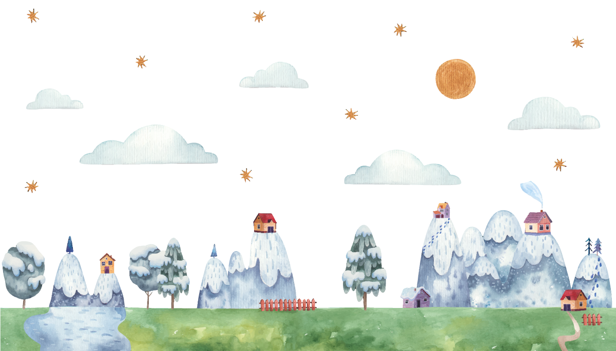 παιδικό χαλί μαγεμένο τοπίο σκηνή - TenStickers