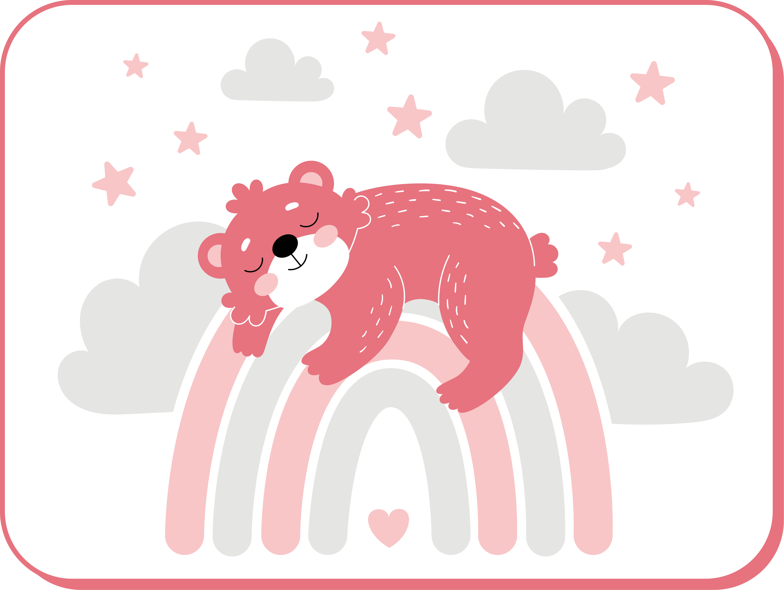 ροζ αρκούδα στο ουράνιο τόξο μωρό χαλάκι παιχνίδι - TenStickers