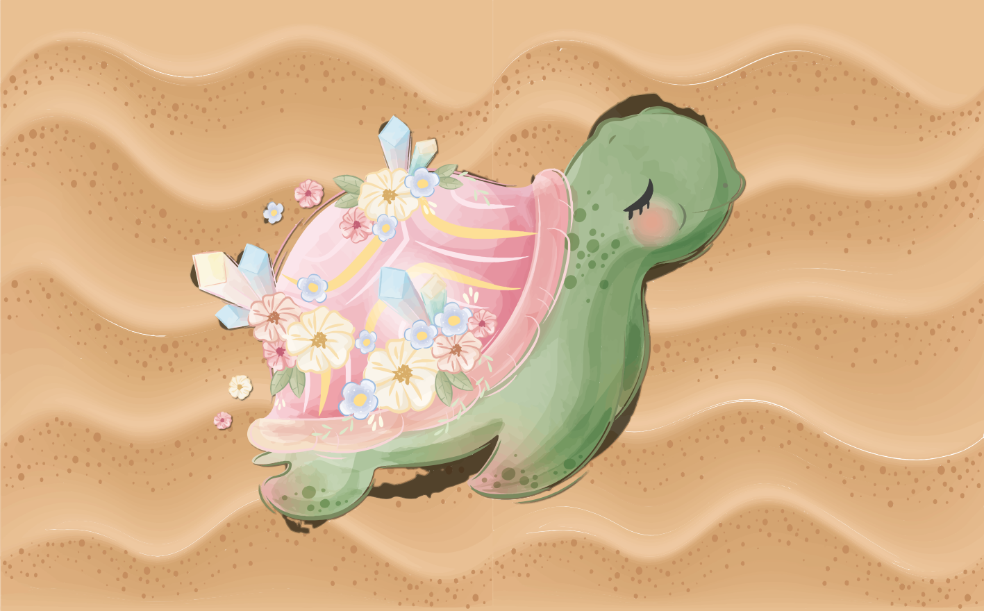 παιδικό χαλί όαση θαλάσσιας χελώνας - TenStickers