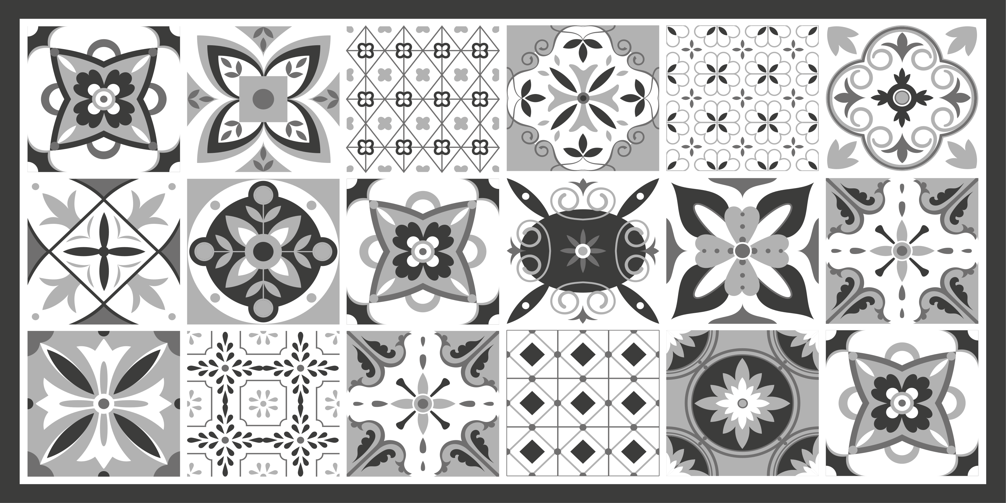 όμορφο χαλί από πλακάκια γκρι - TenStickers