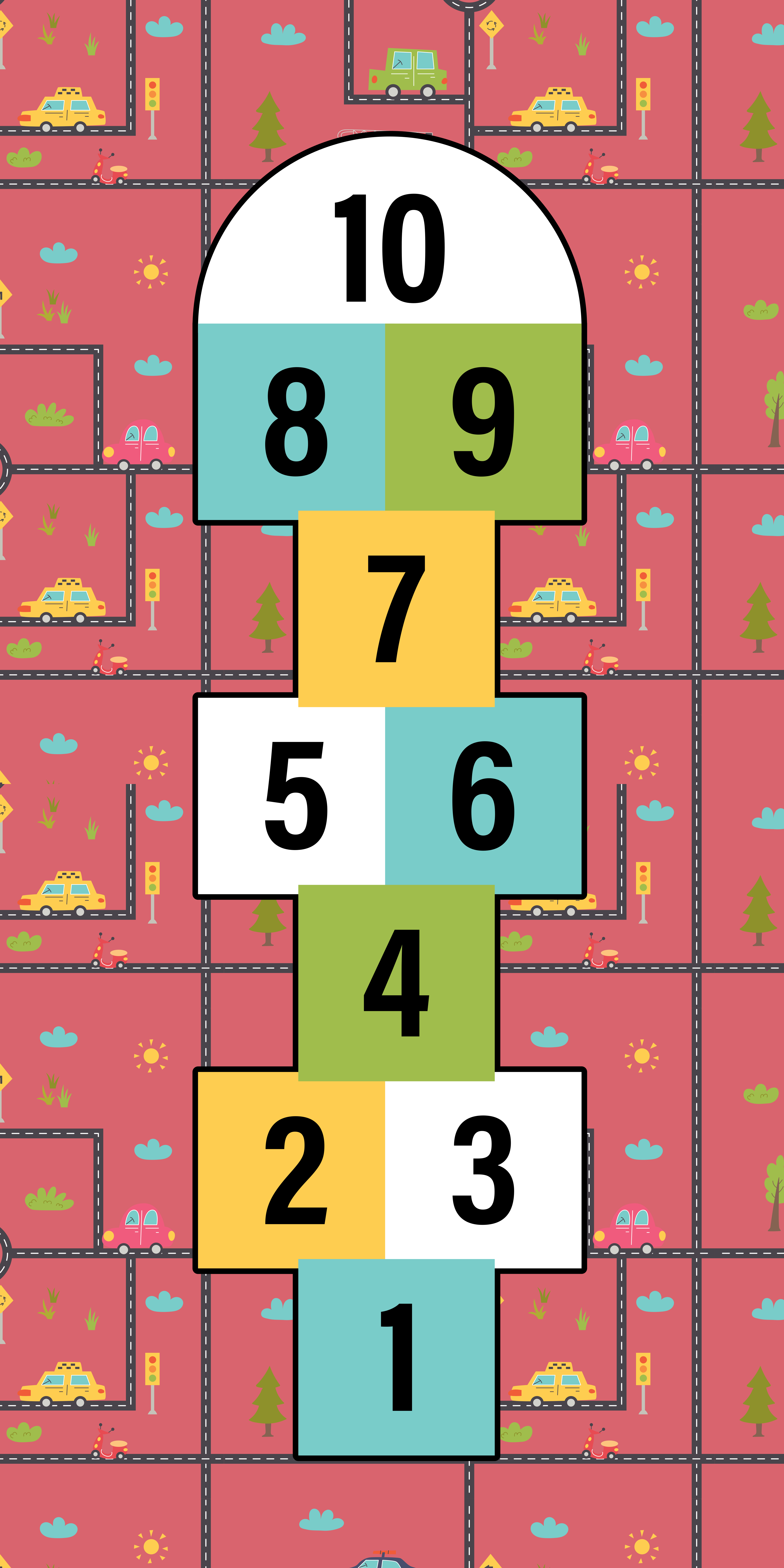 παιχνίδι βινυλίου χαλί ώρα παιχνιδιού με hopscotch - TenStickers