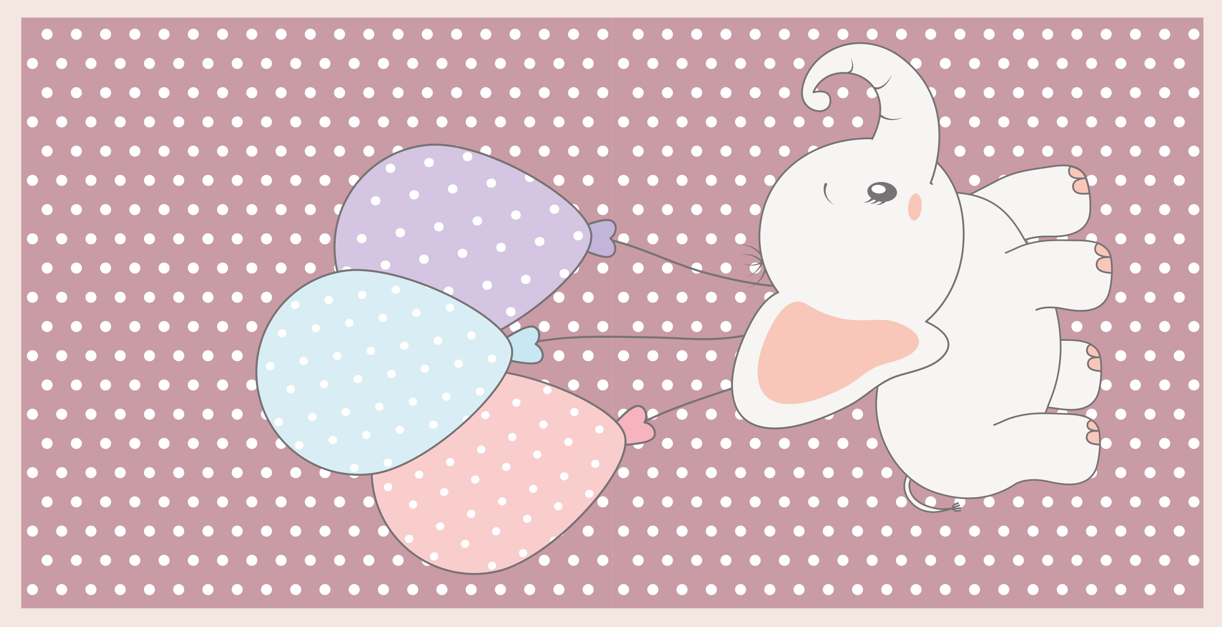 Βινυλιακό χαλί νηπιαγωγείου παιχνίδι με μπαλόνι ελέφαντα - TenStickers