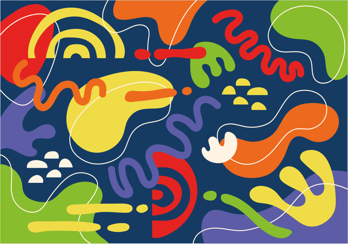 xαλί γεωμετρικού σχεδιασμού αφηρημένα πολύχρωμα σχήματα - TenStickers