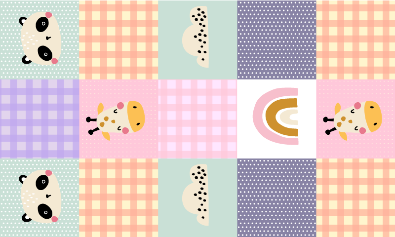 παιδικό χαλί βινυλίου σε σχέδια πολλαπλών μπλοκ - TenStickers