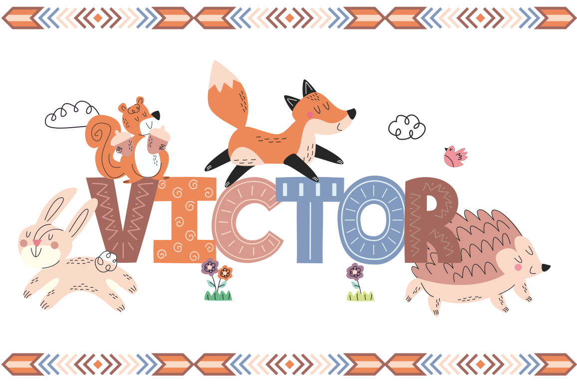 xαλί βινυλίου με ανάγλυφο όνομα προσαρμόσιμα πλάσματα - TenStickers