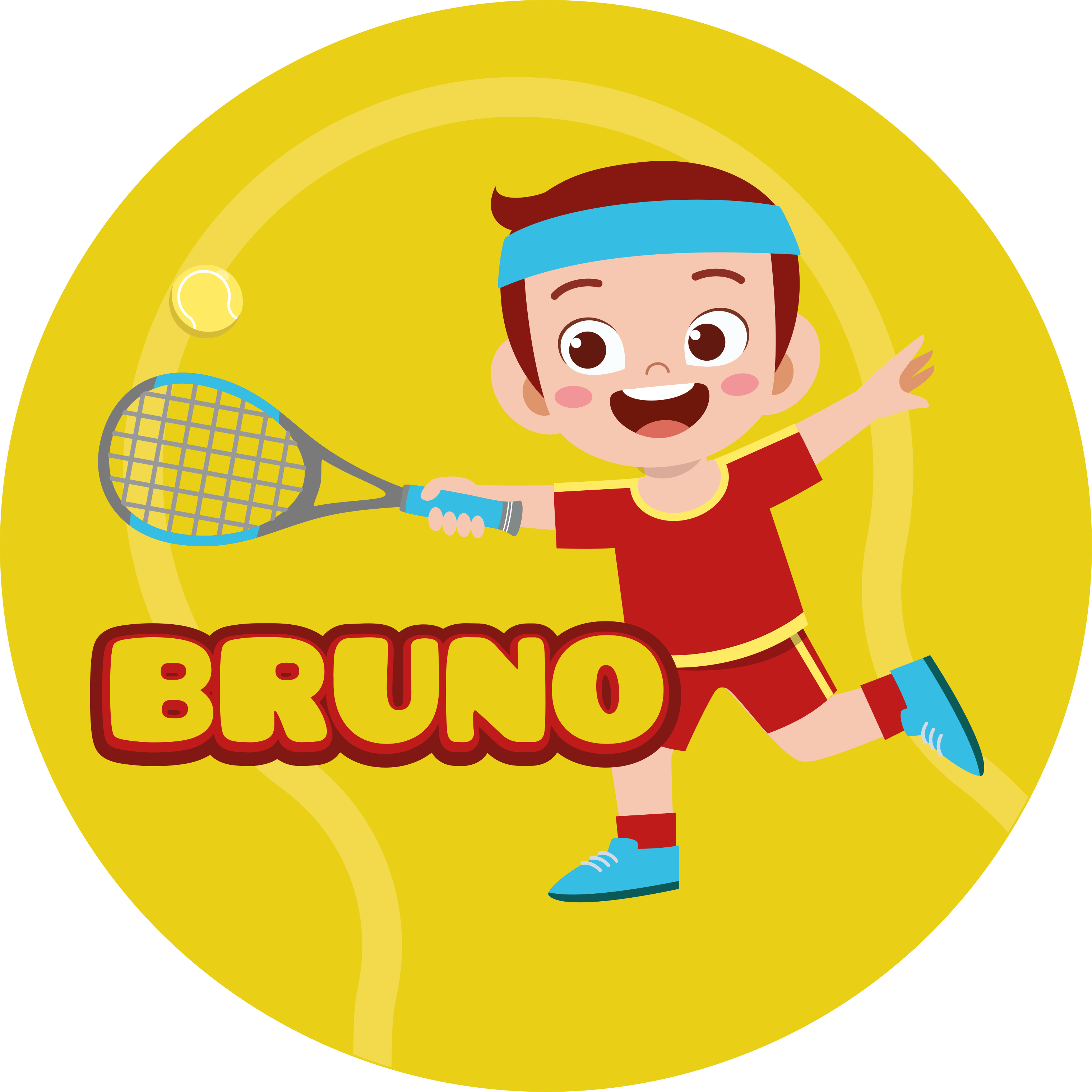 παιδί τενίστας με ονοματεπώνυμο εξατομικευμένο χαλάκι - TenStickers