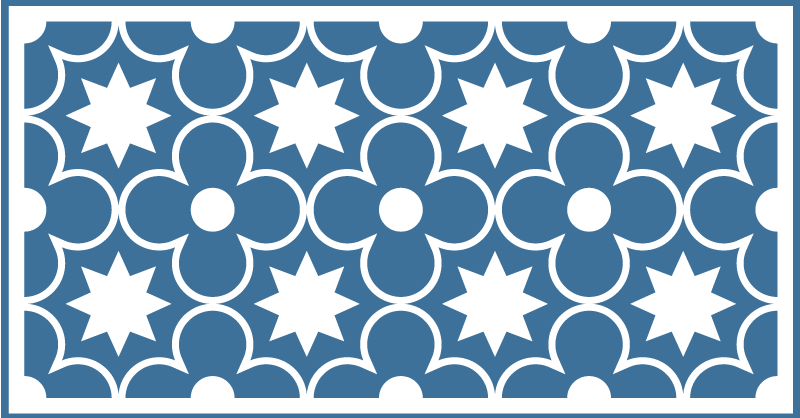 χαλί μινιμαλιστικό γαλάζιο με γεωμετρικό σχέδιο - TenStickers