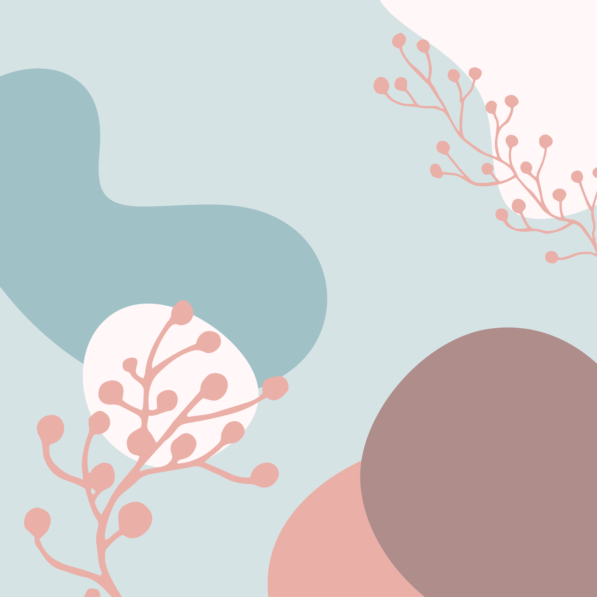 xαλί βινυλίου με λουλούδια αφηρημένα βοτανικά σχήματα - TenStickers