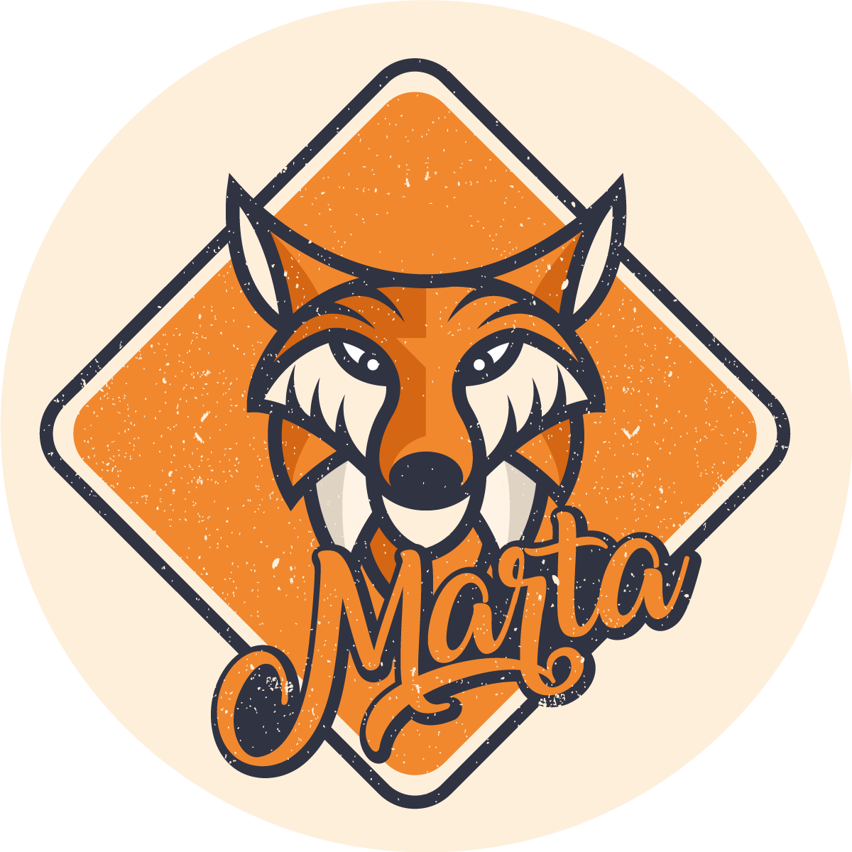 γεωμετρικά-ζώα μοντέρνα αλεπού προσαρμοσμένο χαλί - TenStickers