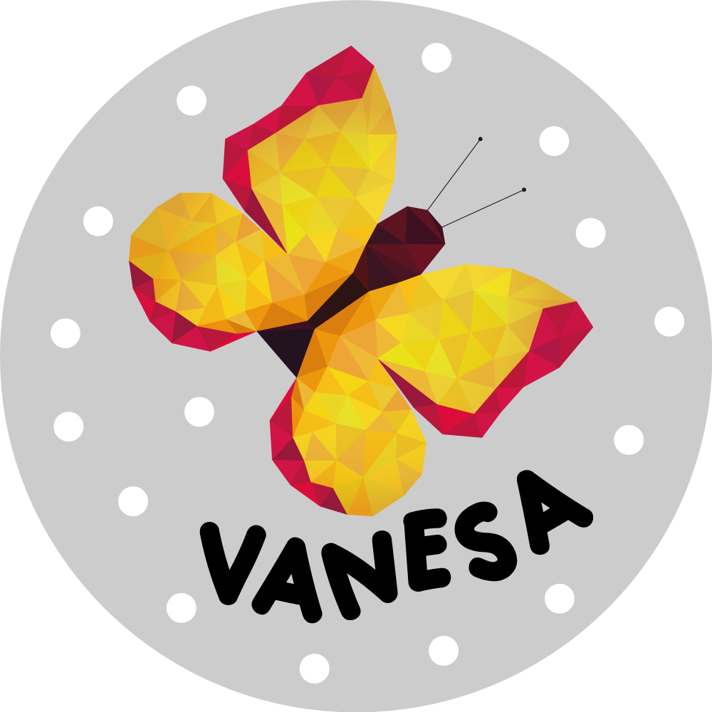 Βινυλιακό χαλί με όνομα εξατομικευμένη πεταλούδα - TenStickers