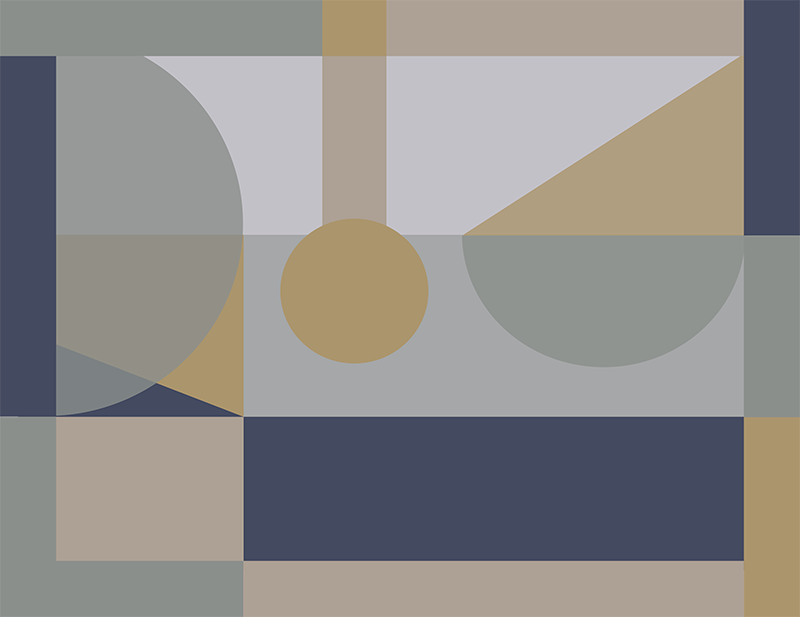 γκρι και καφέ με περίγραμμα γεωμετρικά χαλιά - TenStickers