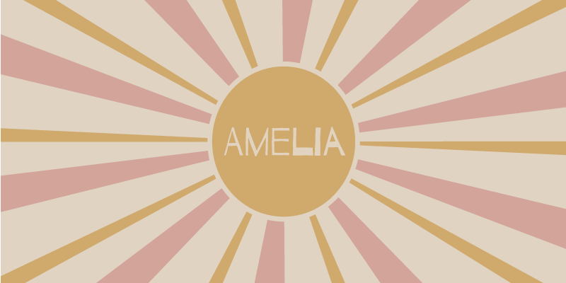 Βινυλιακό χαλί με όνομα προσαρμόσιμο κείμενο ηλιοφάνειας - TenStickers