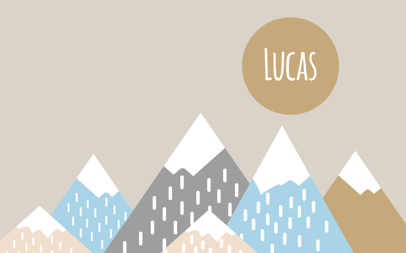 Βινυλιακό χαλί με όνομα προσαρμόσιμο ορεινό τοπίο - TenStickers