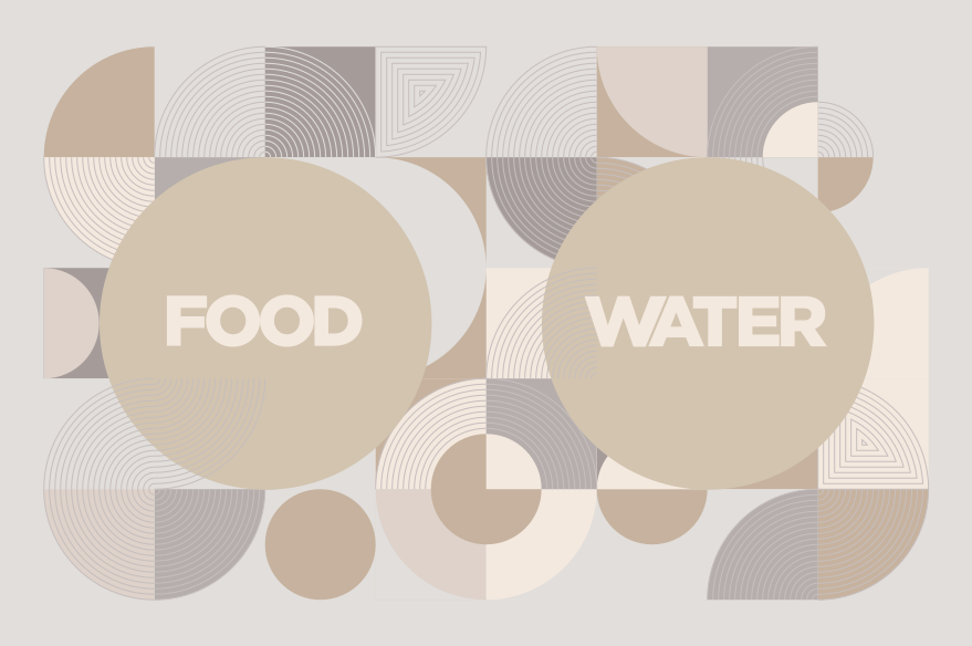 νερό και τροφή για σκύλους ζωικό χαλί - TenStickers