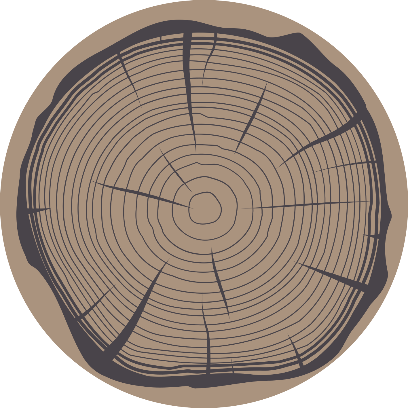 κορμός δέντρου φύση βινυλίου δαπέδου χαλί - TenStickers