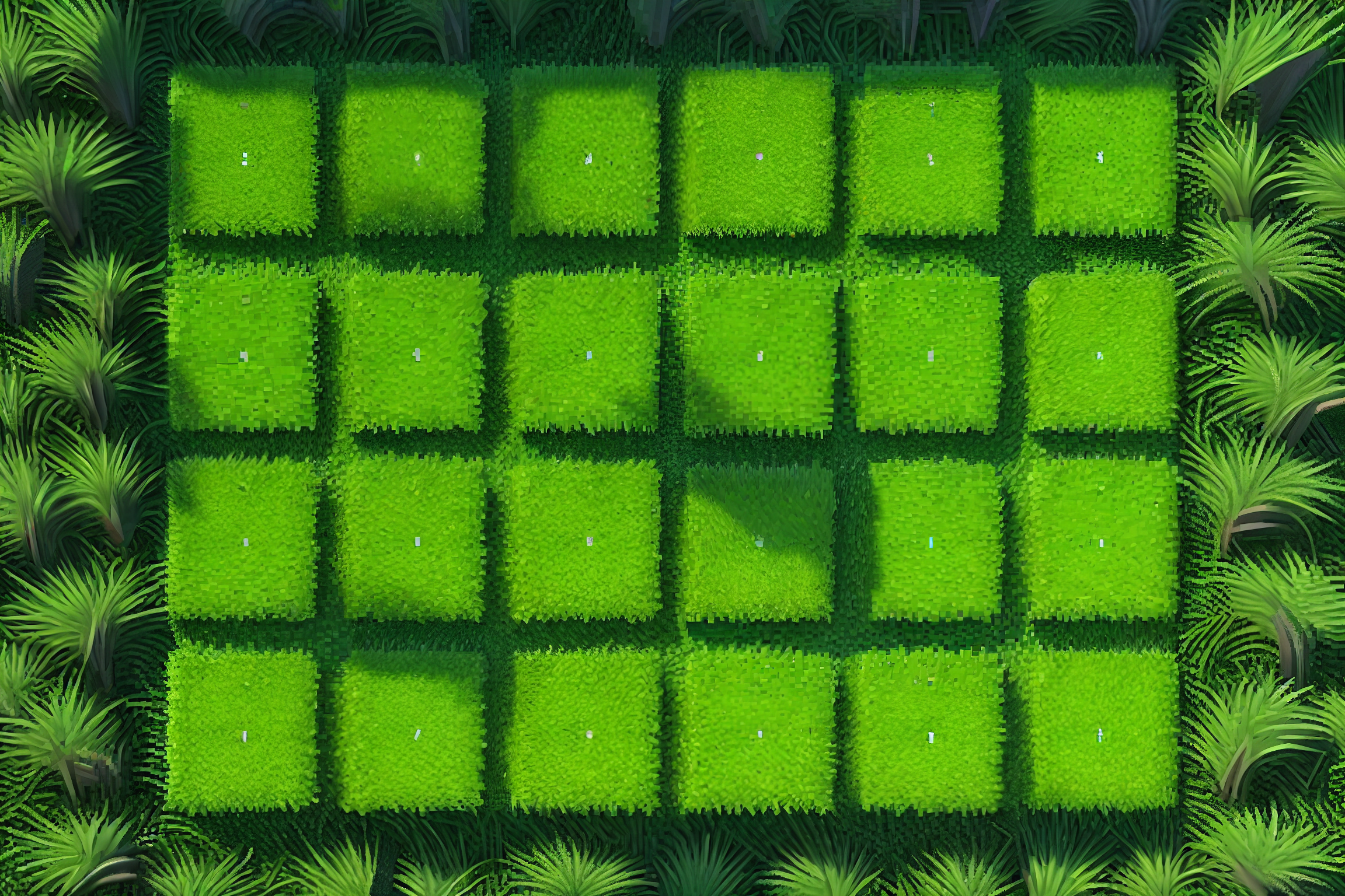 χαλί φύσης χώμα χλοοτάπητα σε κύβους - TenStickers