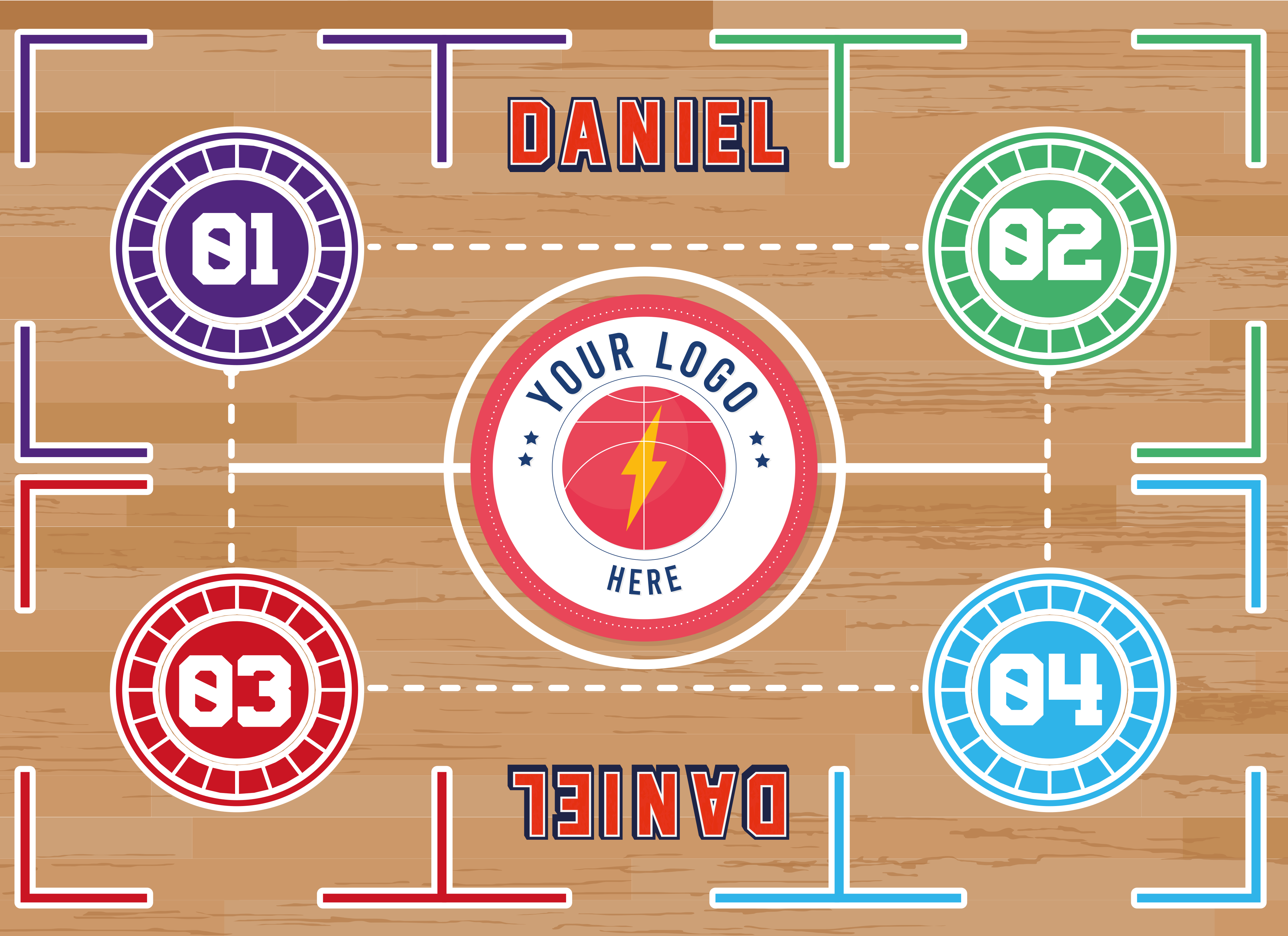 Χαλί βινυλίου ορθογώνιο προπόνηση στο καλάθι - TenStickers