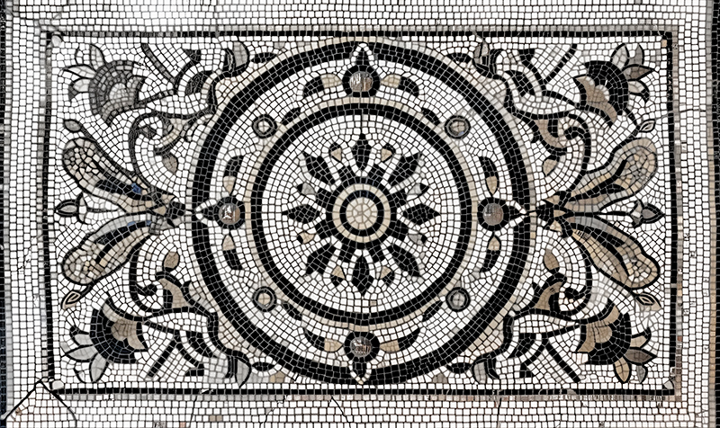 Βινυλιακό χαλί τραπεζαρίας σχεδιασμός αρ νουβό - TenStickers