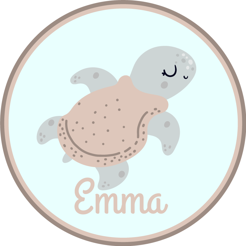 Βινυλιακό χαλί με όνομα προσαρμόσιμη χελώνα - TenStickers