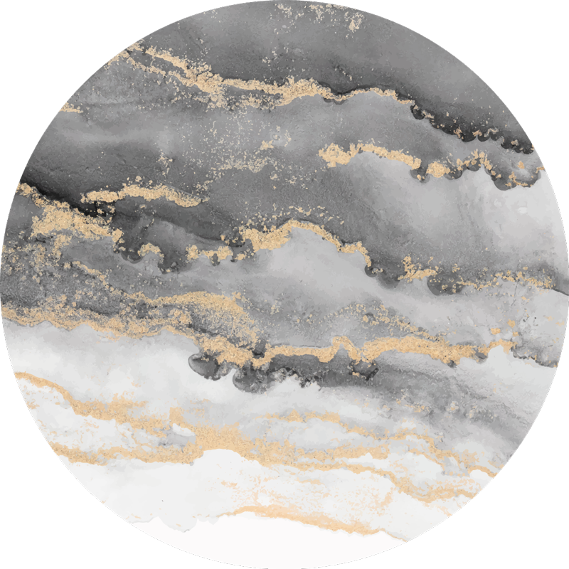 Μαρμάρινο χαλί βινυλίου γκρι με χρυσές λεπτομέρειες - TenStickers