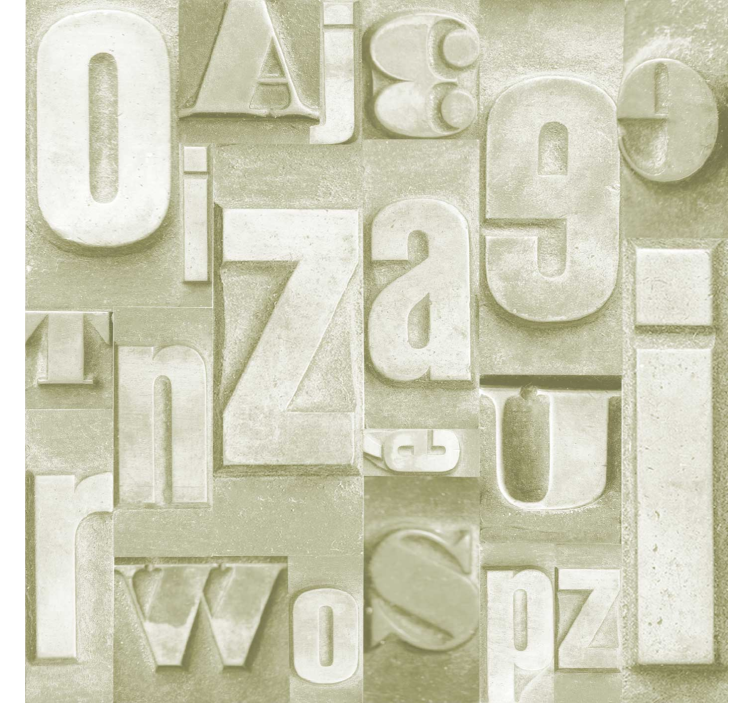 Χαρτί τοίχου με γράμματα τρισδιάστατο βιομηχανικό στυλ - TenStickers