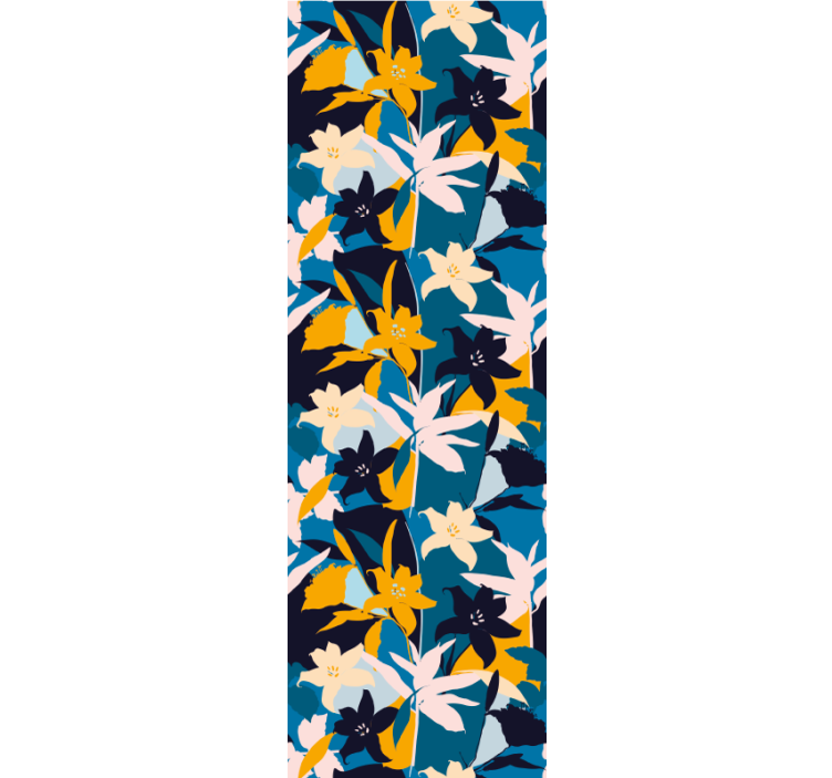 ταπετσαρία λουλουδιών αφηρημένη πολύχρωμο μοτίβο - TenStickers