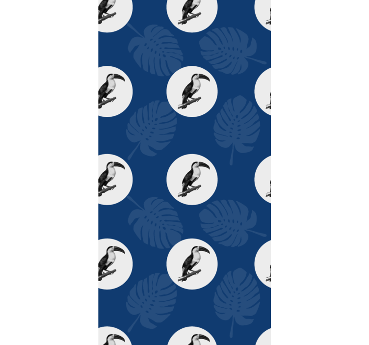 Χαρτί τοίχου με πουλιά τούκαν και φύλλα - TenStickers