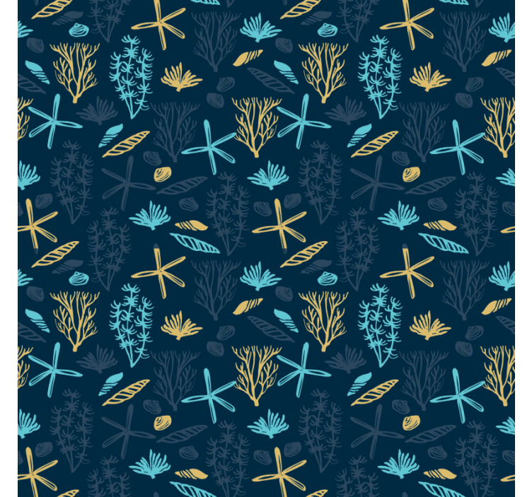 Ταπετσαρία υπνοδωματίου σχέδιο πολύχρωμου βυθού θάλασσας - TenStickers