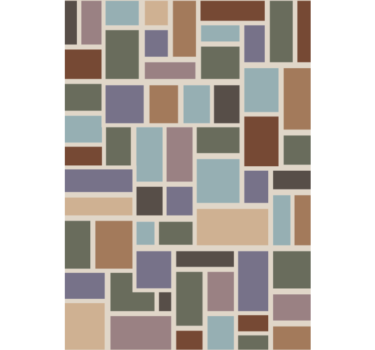 Ταπετσαρία γραφείου με πολύχρωμα μοντέρνα πλακάκια - TenStickers